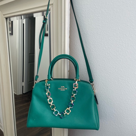 Coach Green Lillie Carryall with Purse Chain - Picture 5 of 8